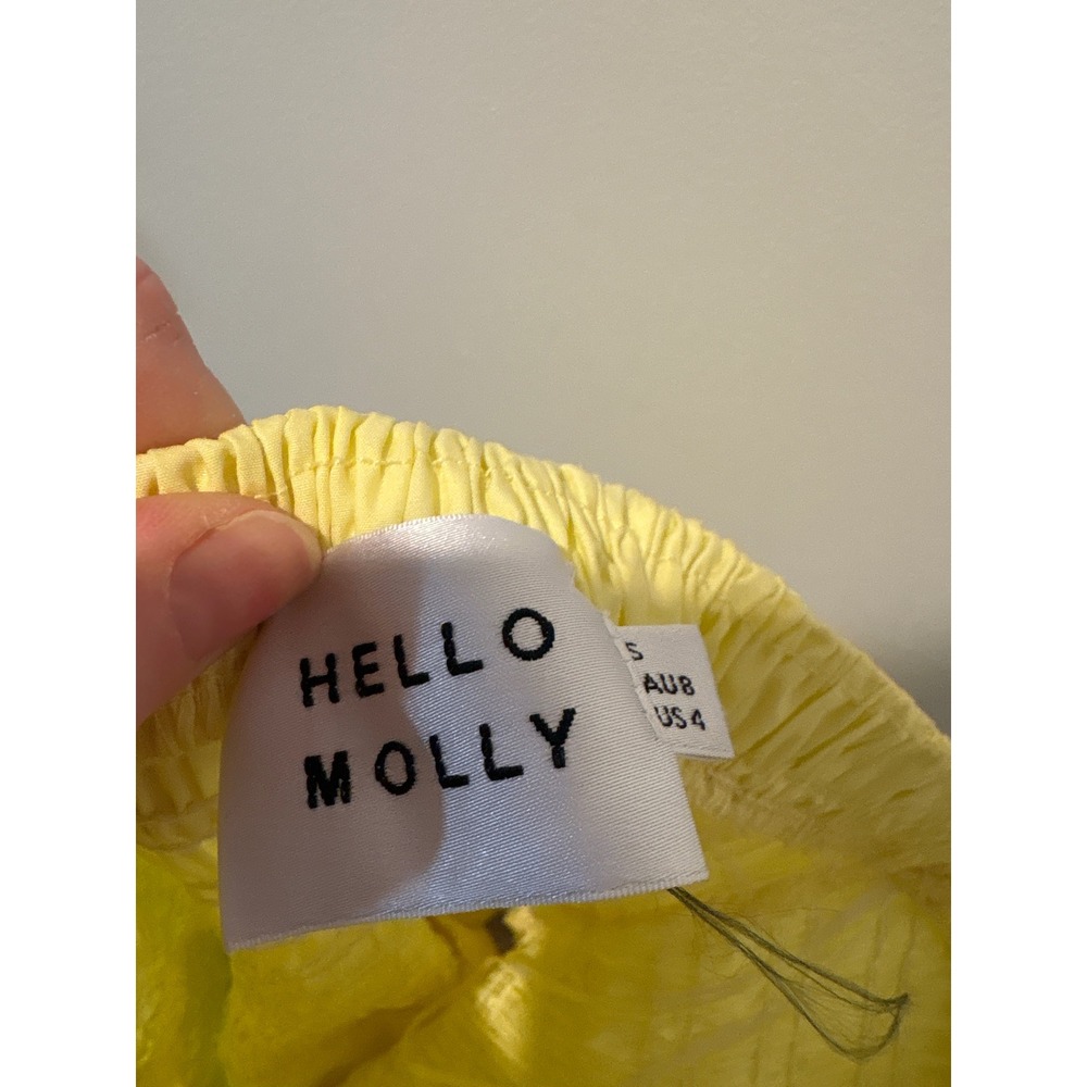 Hello Molly MOMENT TO CAPTURE STRAPLESS BUBBLE‎ MINI DRESS LEMON Size 4 - Picture 4 of 4